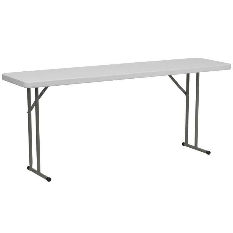 6-Foot Granite White Plastic Folding Training Table J6844
