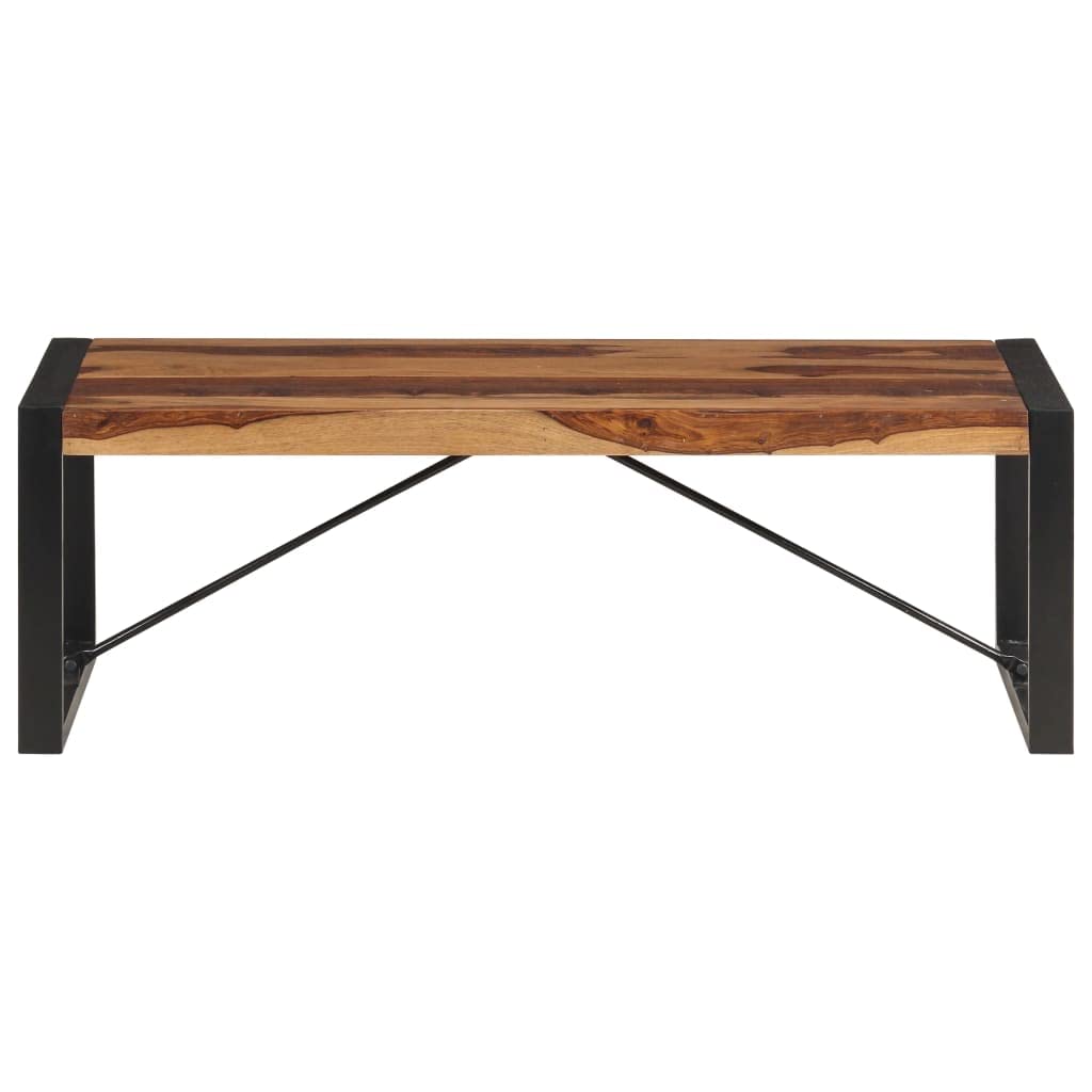 Brown Sheesham Wood Coffee Table with Steel Legs S77679
