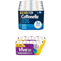 Cottonelle Ultra Clean Toilet Paper 32 Family Mega Rolls and Viva Signature Cloth Paper Towels 16 Family Triple Rolls N628001