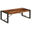 Brown Sheesham Wood Coffee Table with Steel Legs S77679
