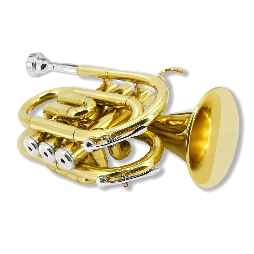 Bb Flat Brass Pocket Trumpet with 7C Mouthpiece J27945
