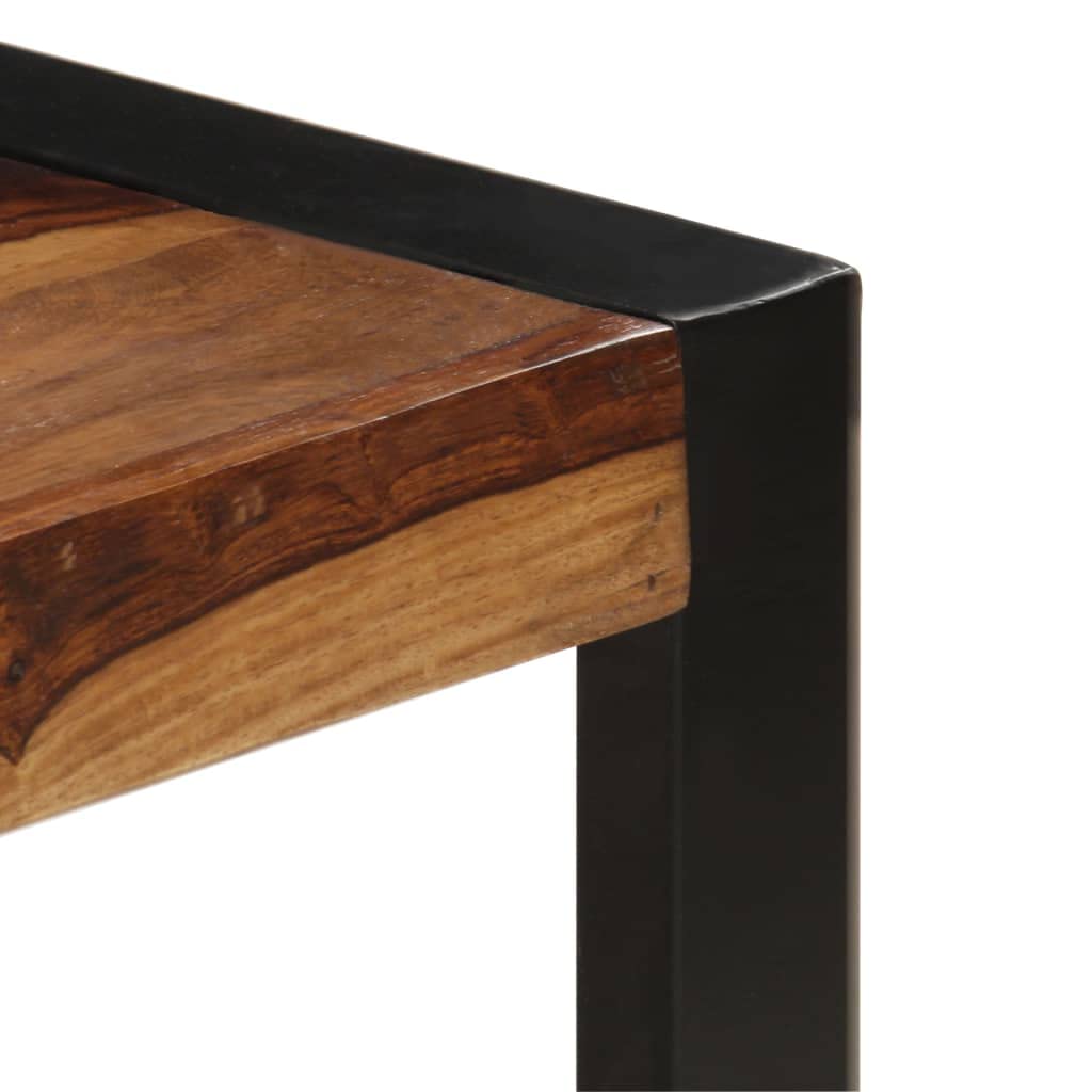 Brown Sheesham Wood Coffee Table with Steel Legs S77679