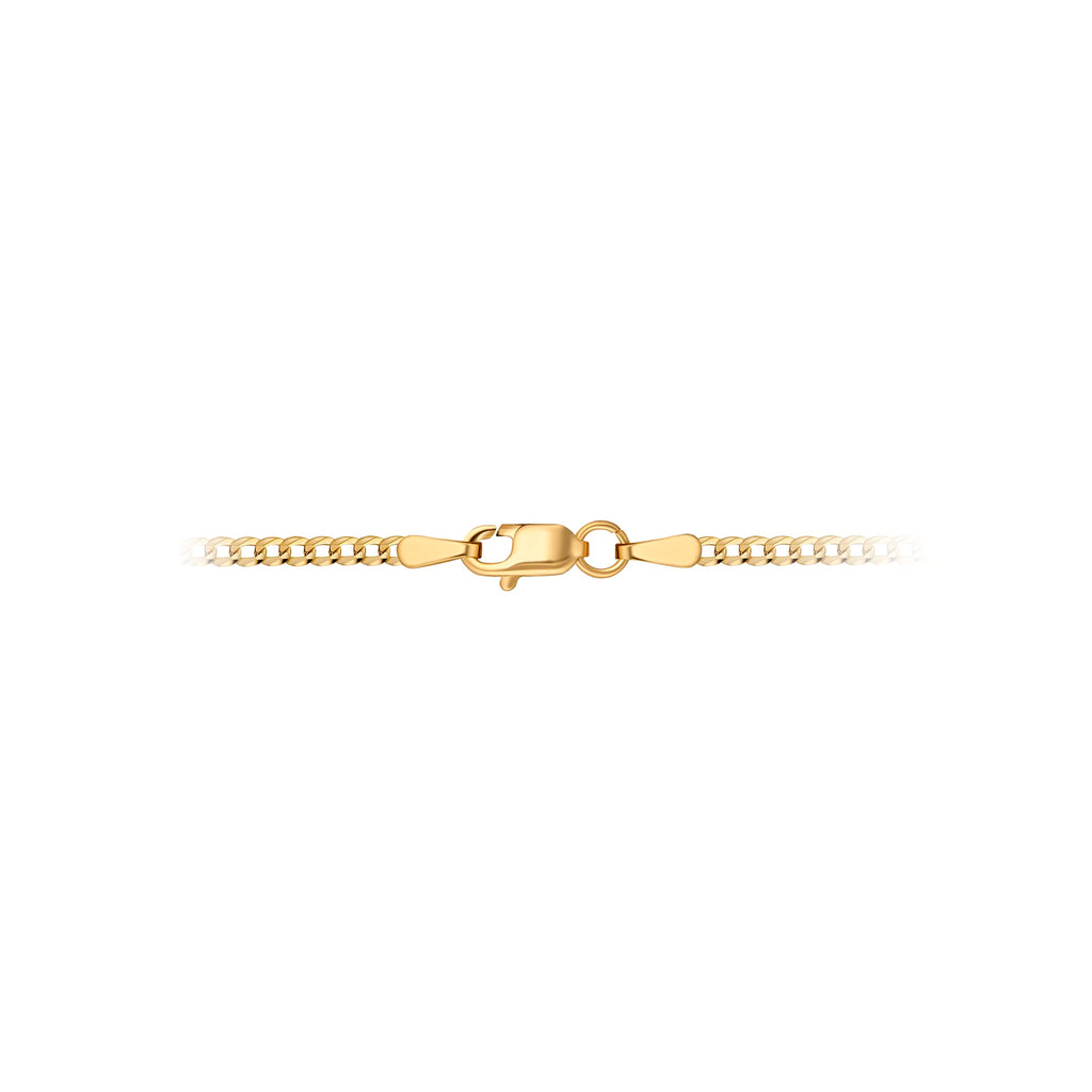 18K Solid Gold Cuban Curb Link Chain Necklace S311561