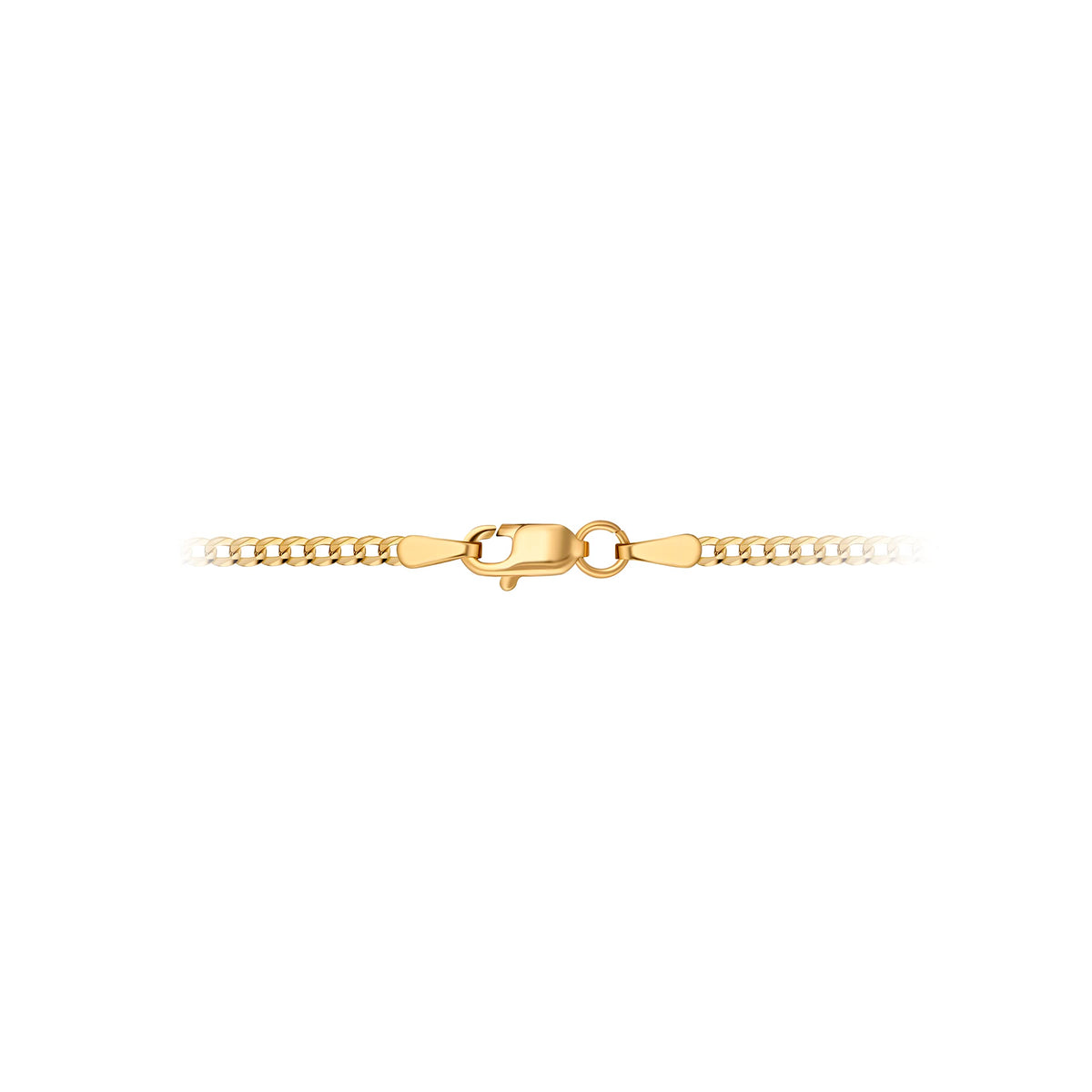 18K Solid Gold Cuban Curb Link Chain Necklace S311561