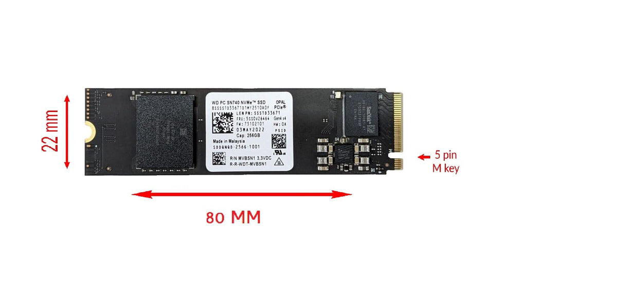256GB M.2 PCI-e GEN 4X4 NVME Internal Solid State Drive 2280 R25136
