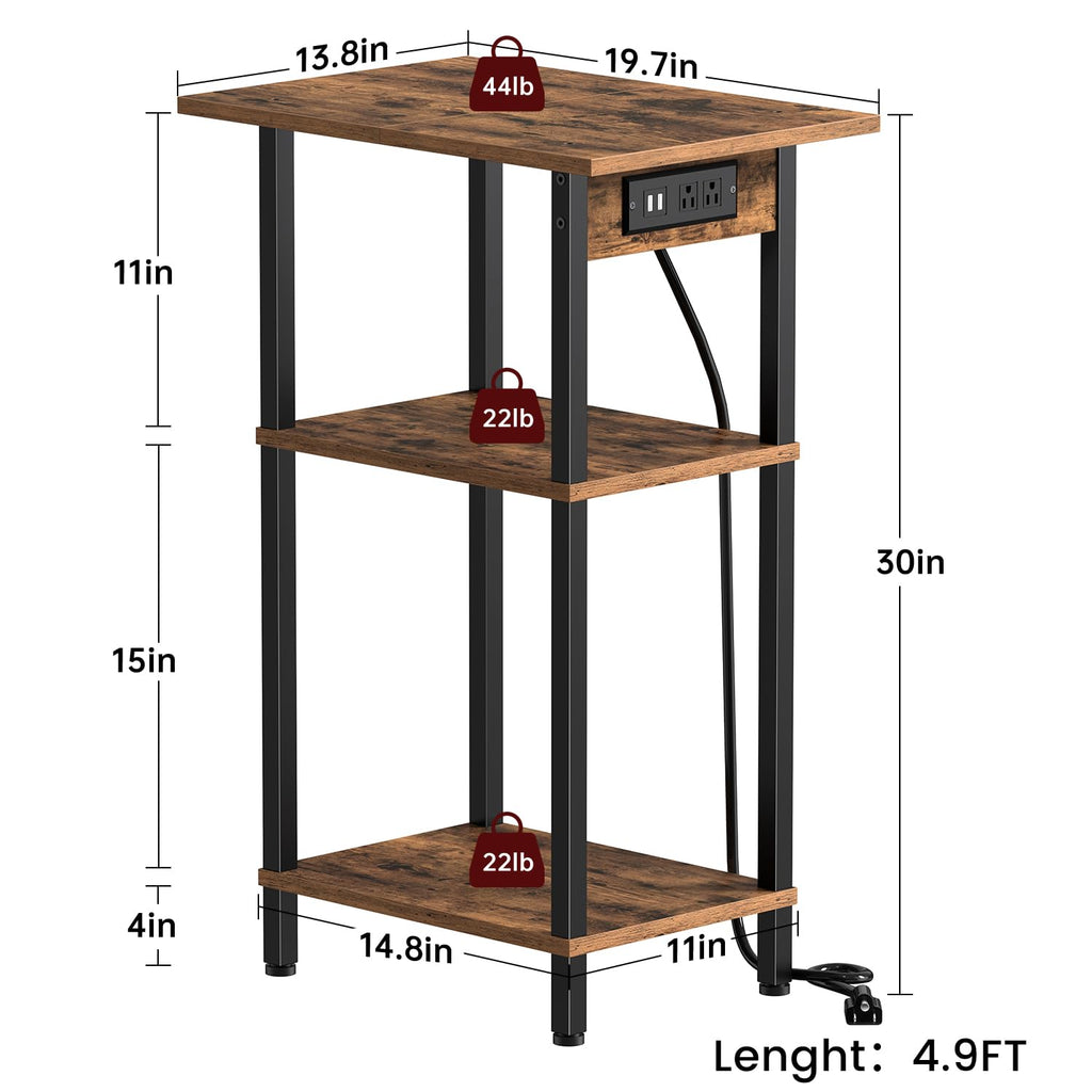 Tall End Table with Charging Station S8299