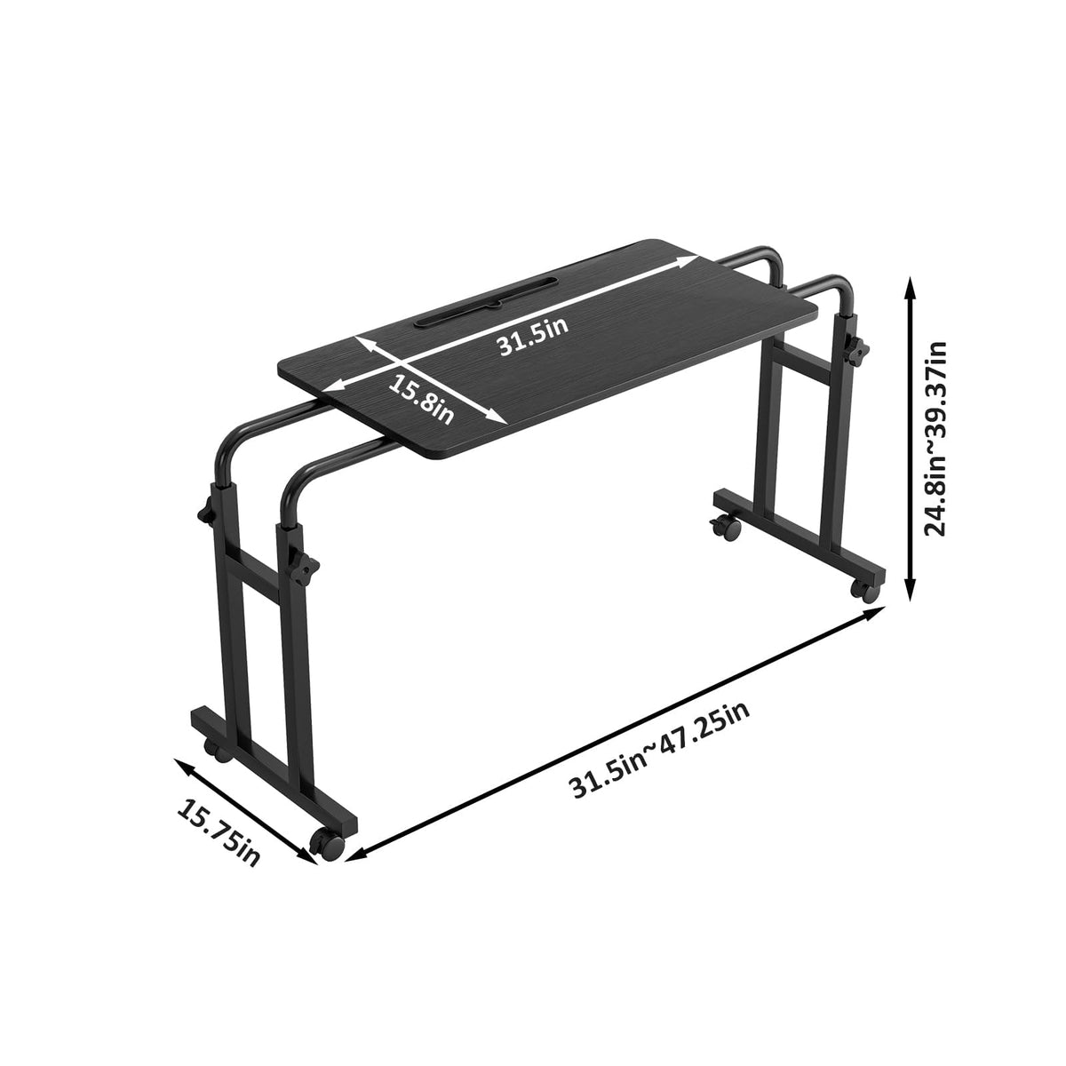 Adjustable Overbed Table with Wheels O810973