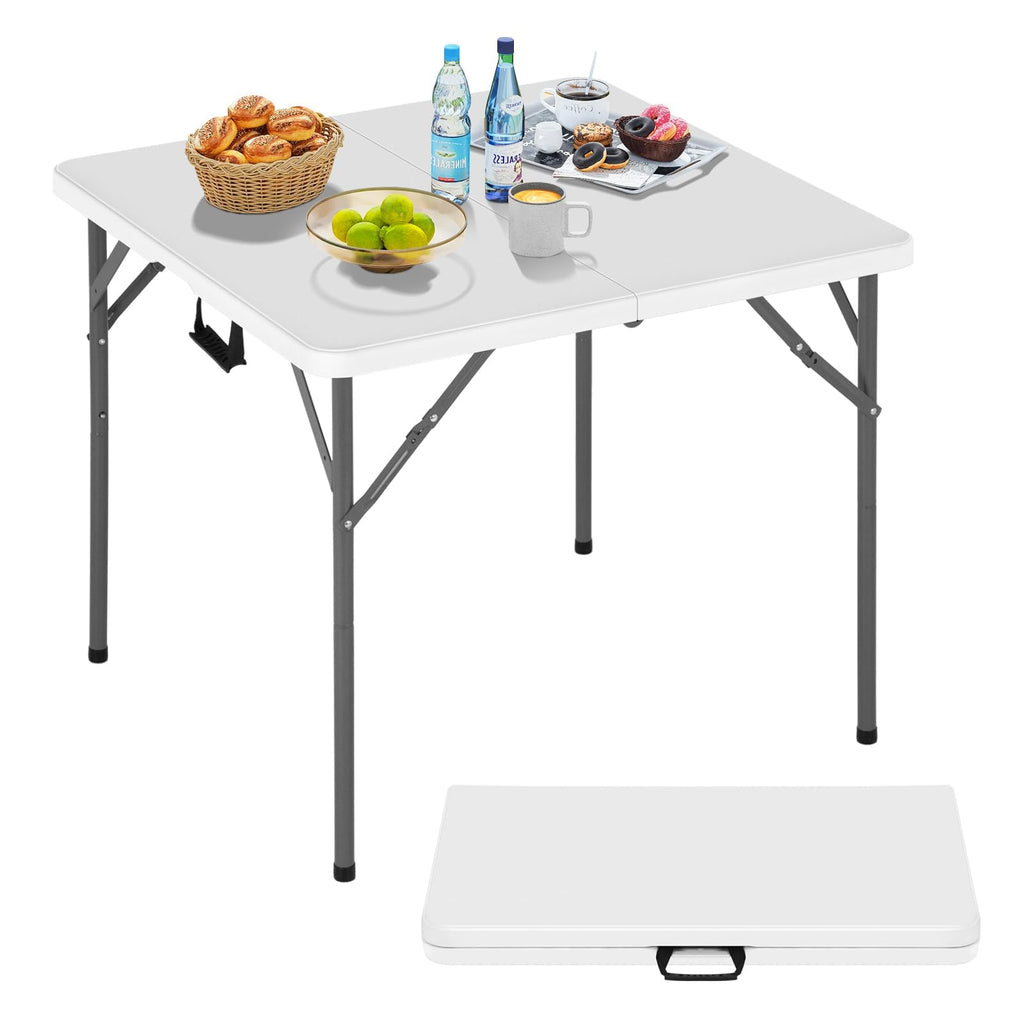 34" Square Plastic Folding Card Table with Carrying Handle N74779