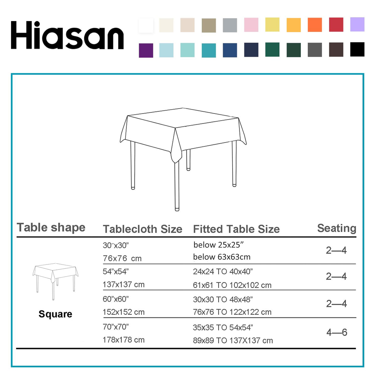 Square Checkered Tablecloth 30 x 30 Inch K9203