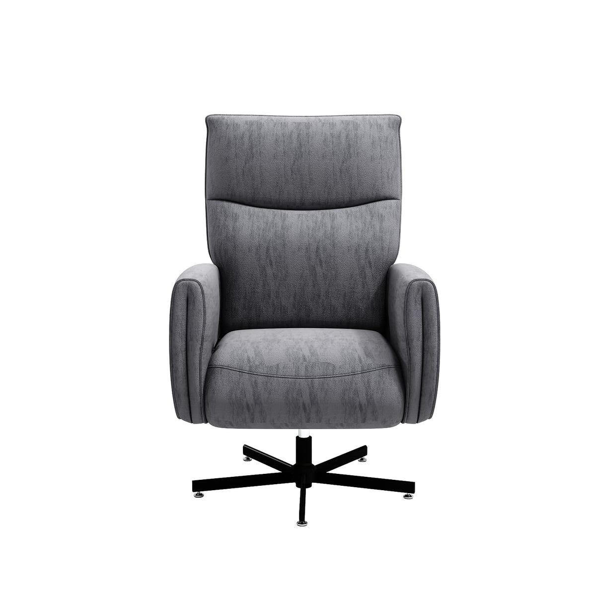 Grey Velvet Swivel Rocker Recliner Chair with USB & Type-C Charging L8987