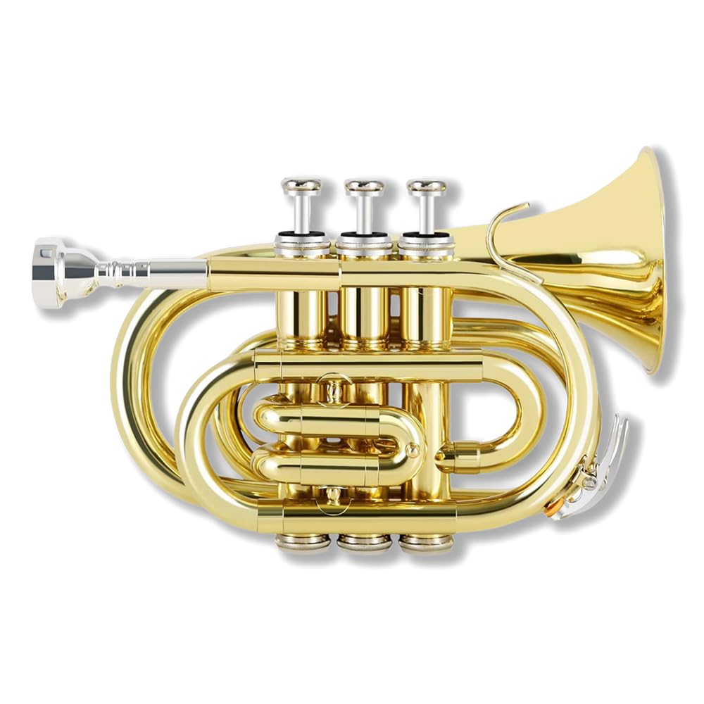 Bb Flat Brass Pocket Trumpet with 7C Mouthpiece J27945