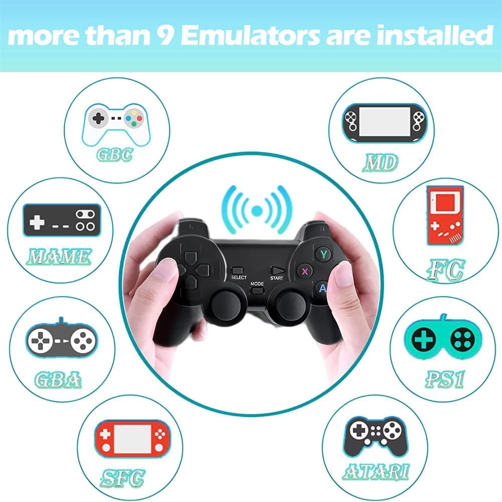 Black Wireless Retro Game Console with 2.4G Controllers N1745