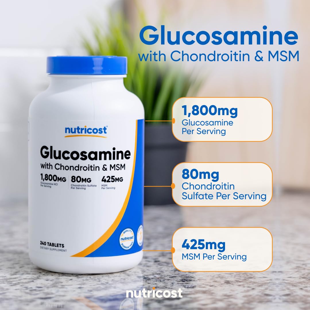 Glucosamine 1800mg with Chondroitin & MSM, 240 Tablets T205559