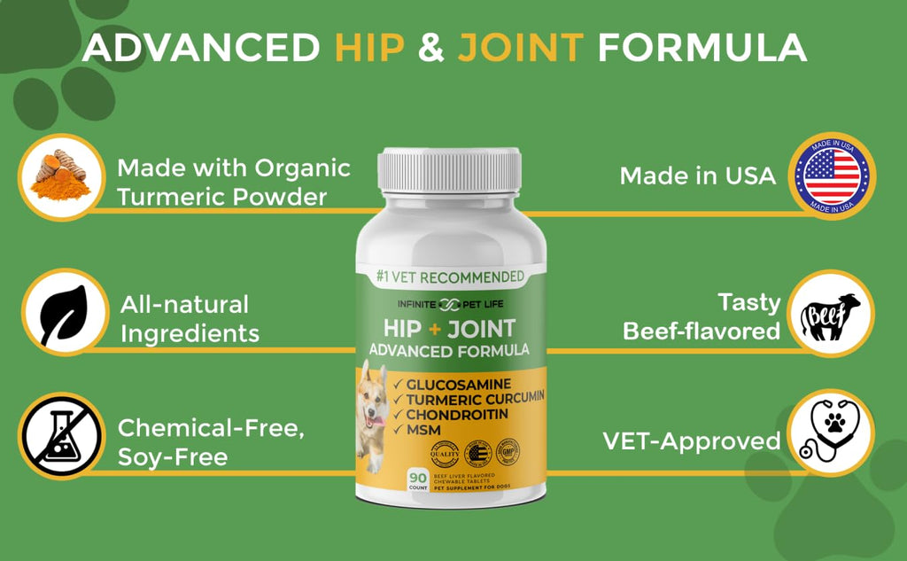 Hip and Joint Supplement for Dogs 90 Chewable Tablets X336987