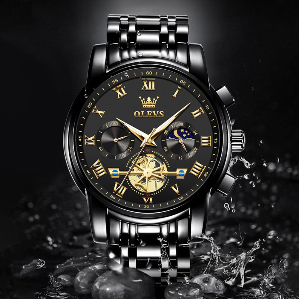 Waterproof Stainless Steel Multifunction Mens Watch L68994