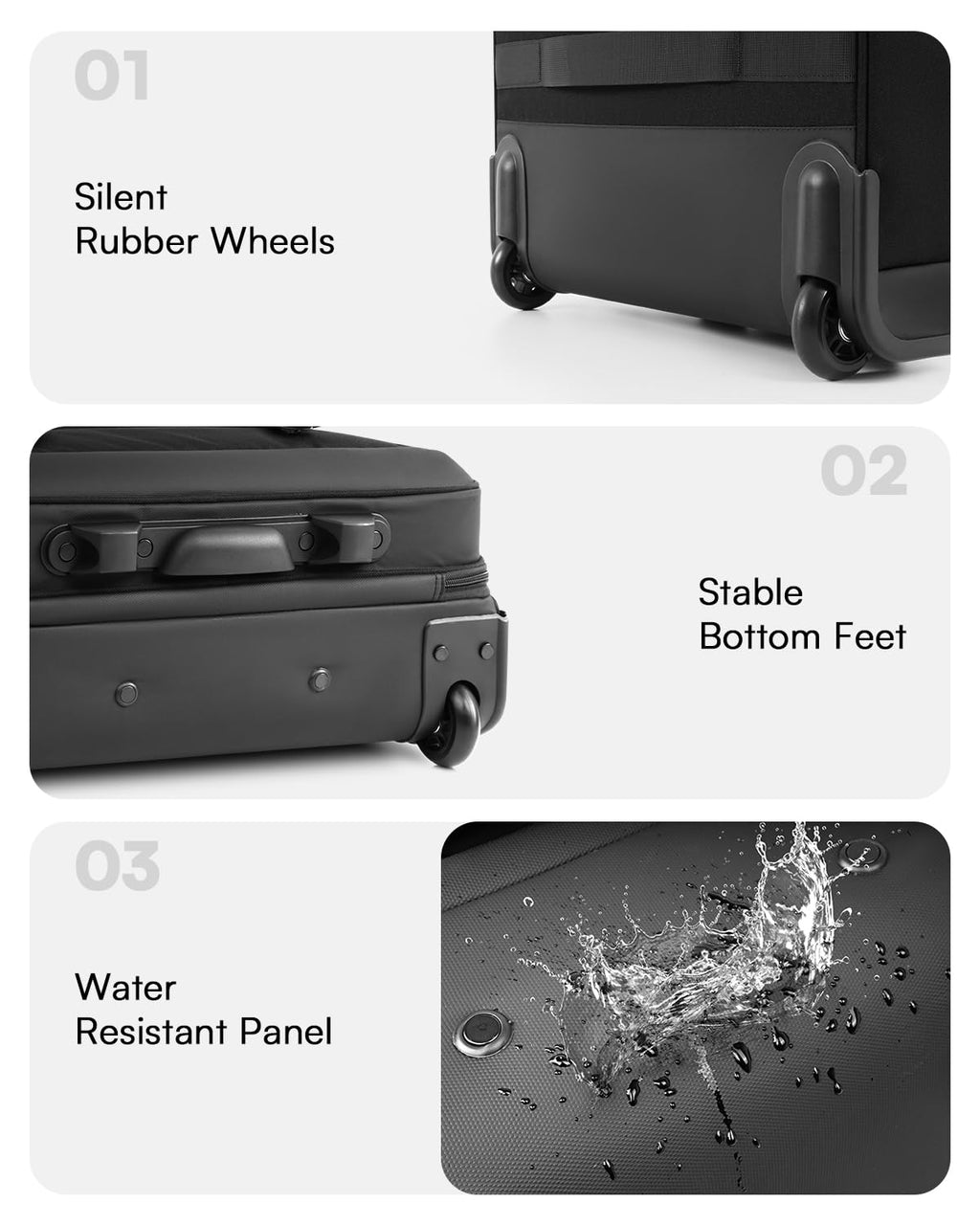 Black 16 Inch Rolling Laptop Bag L299