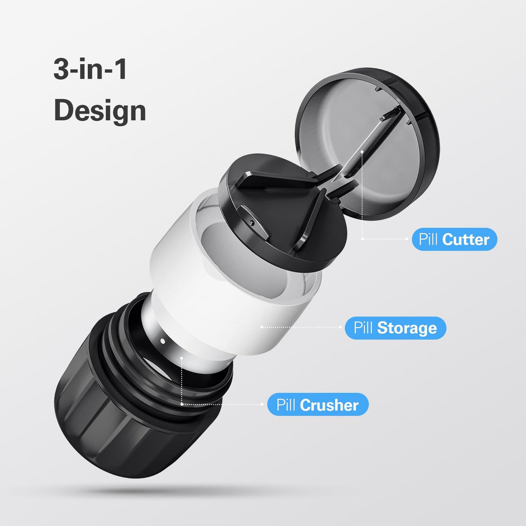 3-in-1 Pill Crusher and Cutter with Storage J151801