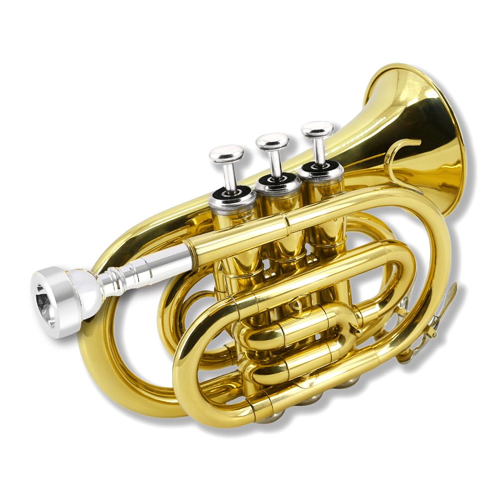 Bb Flat Brass Pocket Trumpet with 7C Mouthpiece J27945
