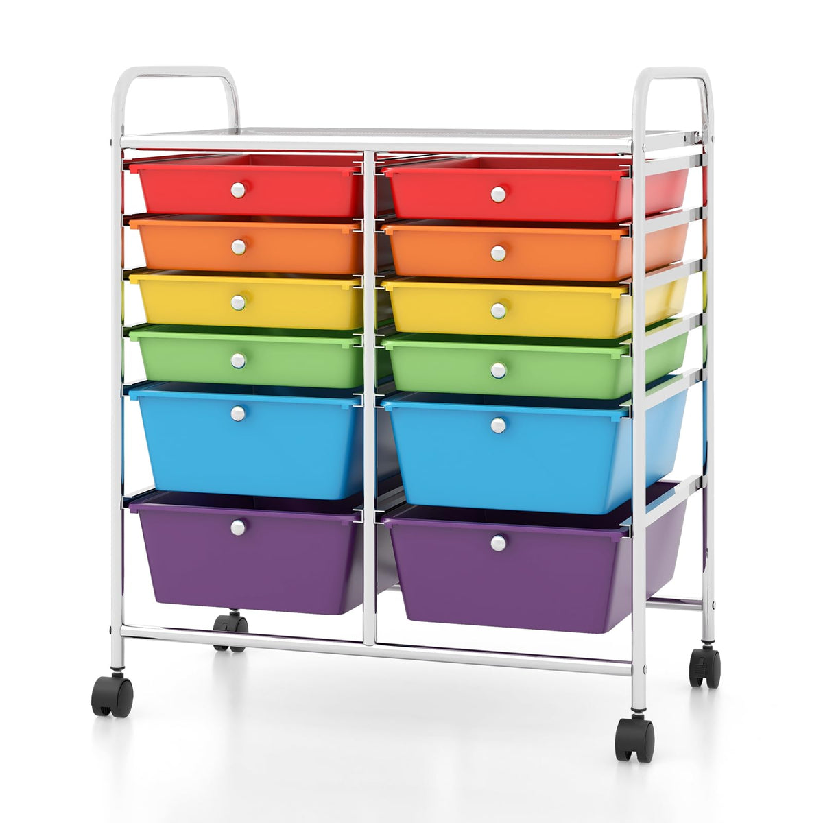 12 Drawer Rolling Storage Cart with Lockable Wheel & Metal Frame I22182