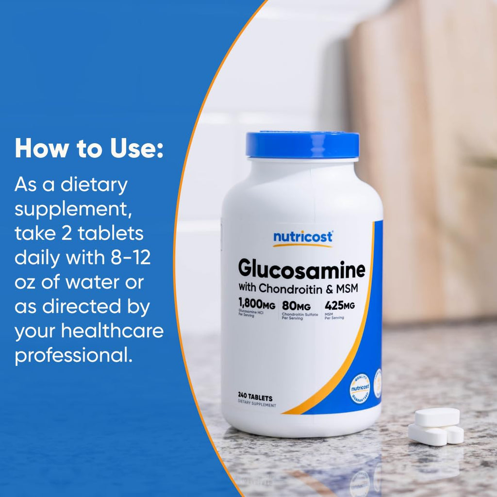 Glucosamine 1800mg with Chondroitin & MSM, 240 Tablets T205559