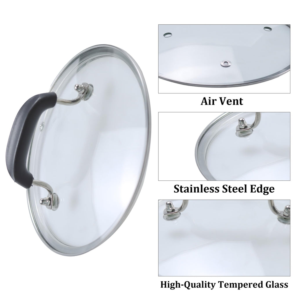 10.5 Inch Tempered Glass Lid with Silicone Handle Z1544