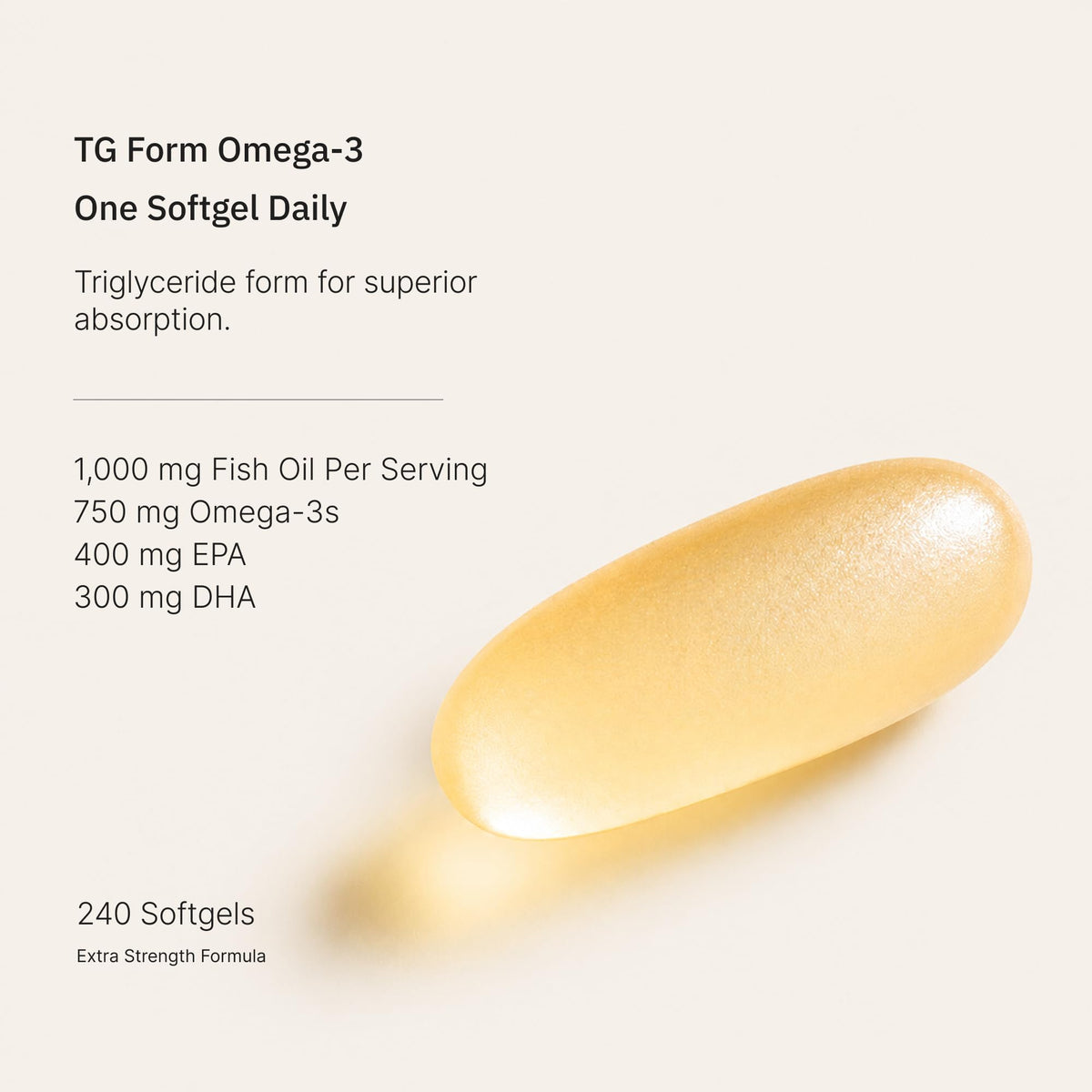 Omega-3 Fish Oil 1000mg 240 Softgels O230649