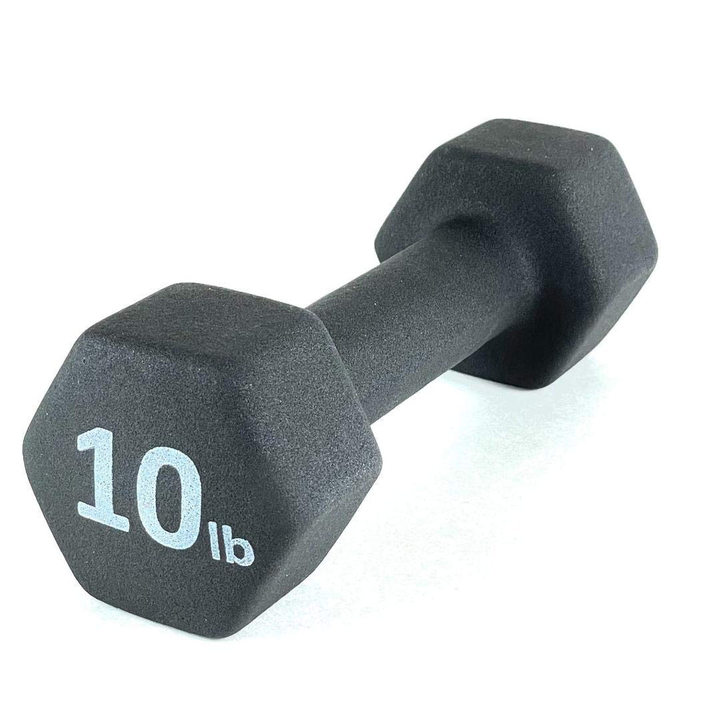 Black 10LB Set of 2 Neoprene Coated Hex Dumbbell W29287
