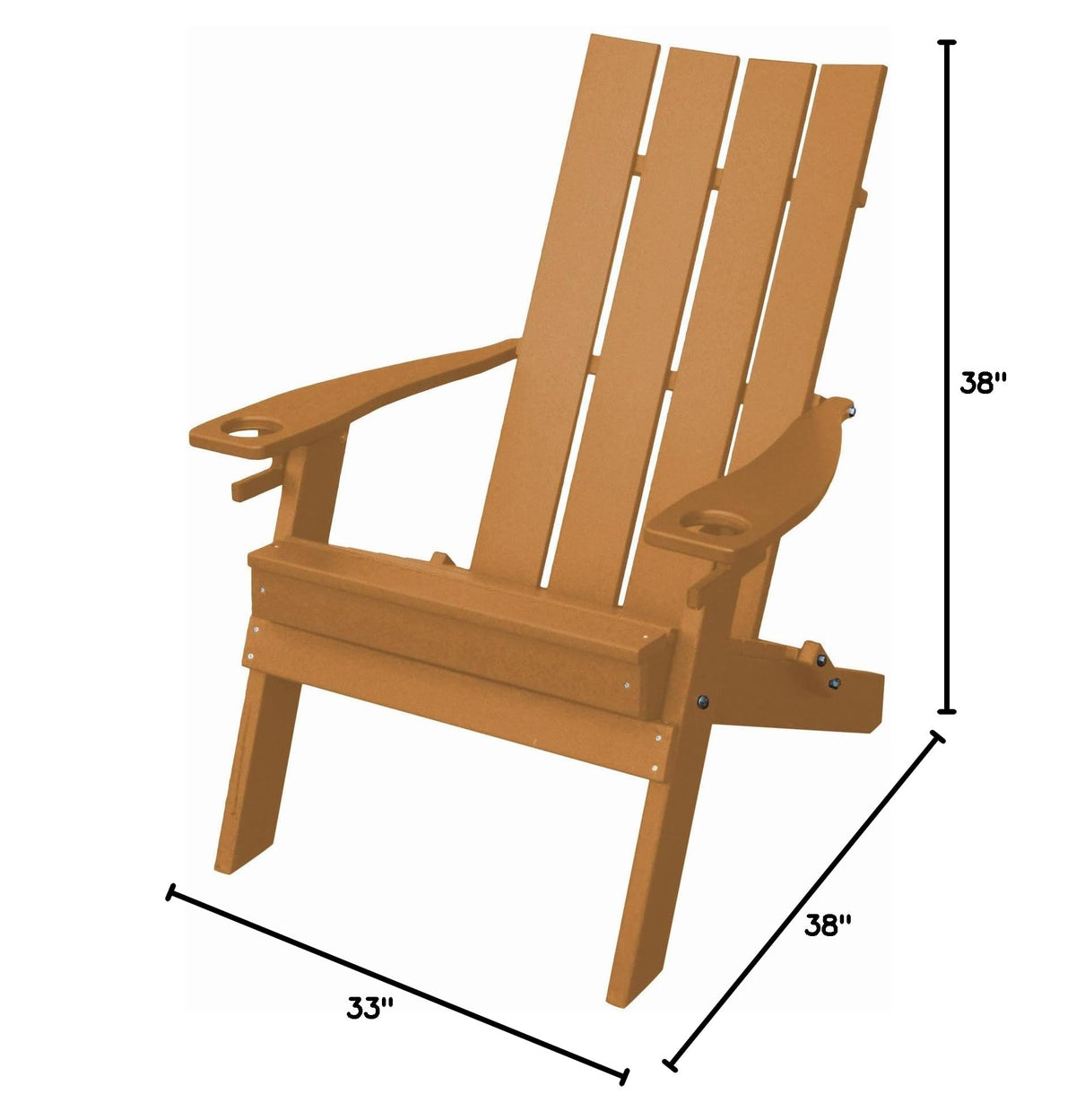 Folding Poly Adirondack Chair with Integrated Cupholders Z901