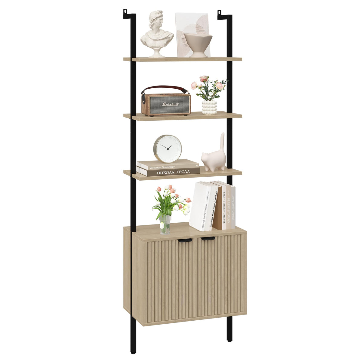 73" Tall Bookshelf with Cabinet F89545