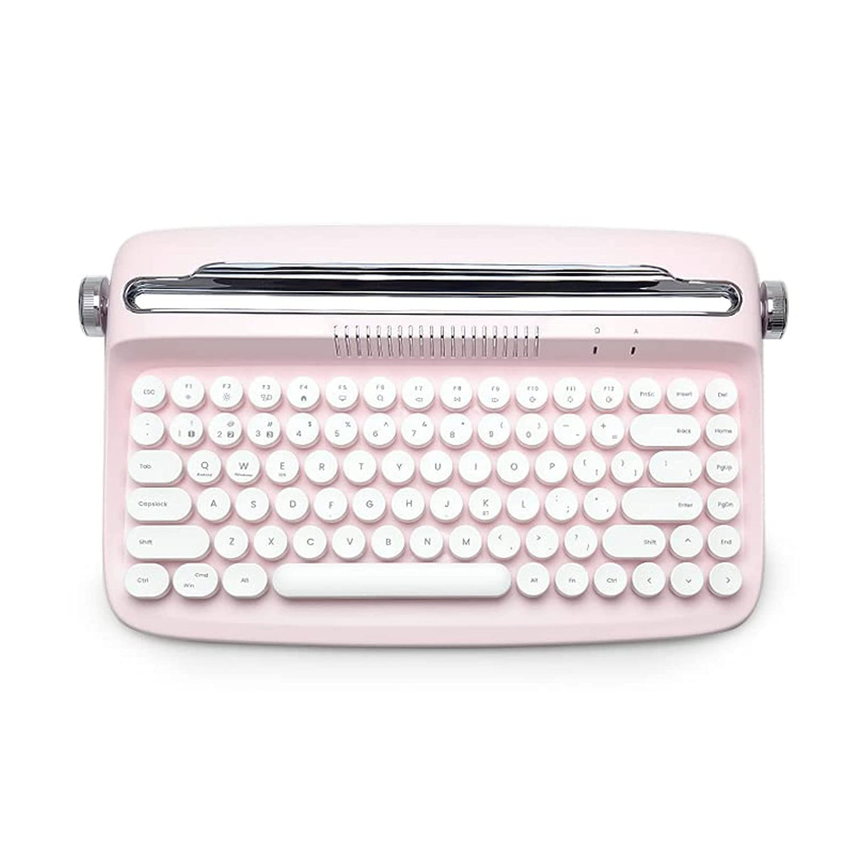 Wireless Retro Typewriter Bluetooth Keyboard Baby Pink O37915