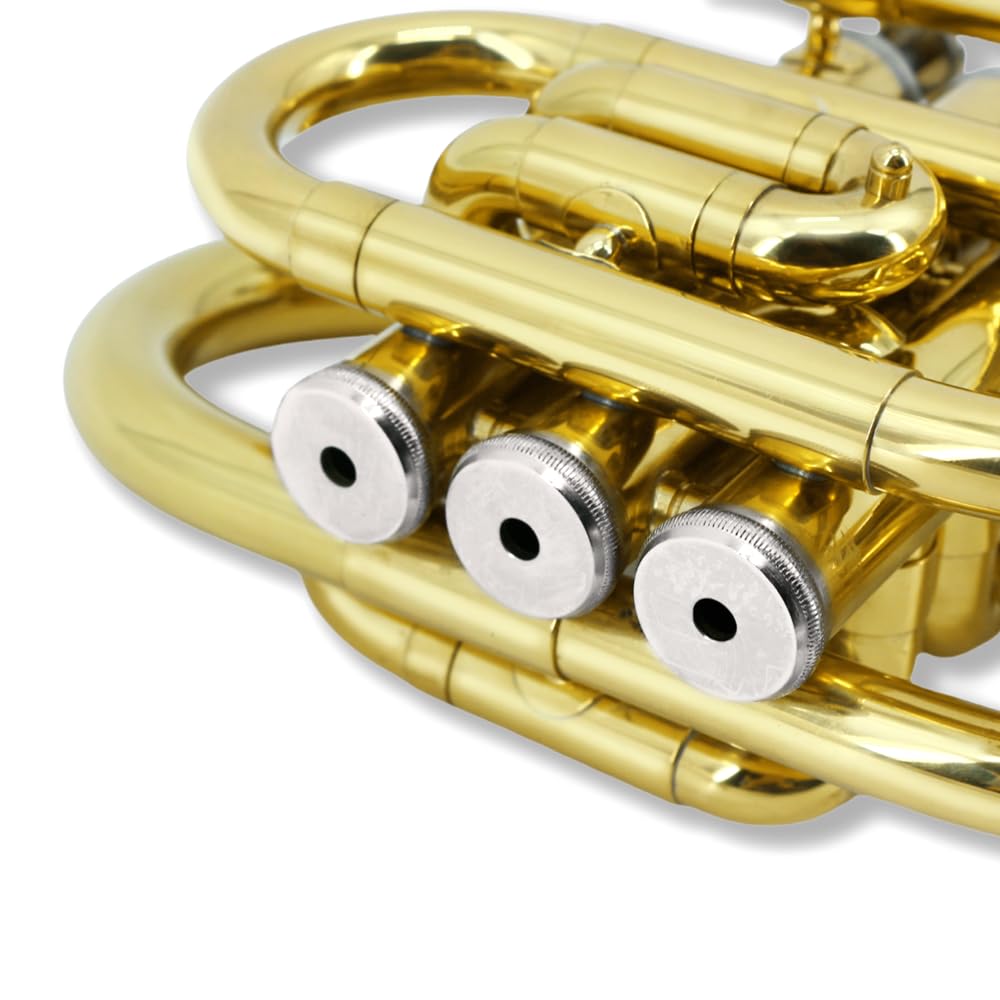 Bb Flat Brass Pocket Trumpet with 7C Mouthpiece J27945