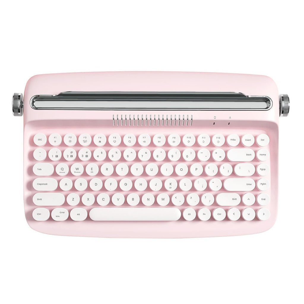 Wireless Retro Typewriter Bluetooth Keyboard Baby Pink O37915