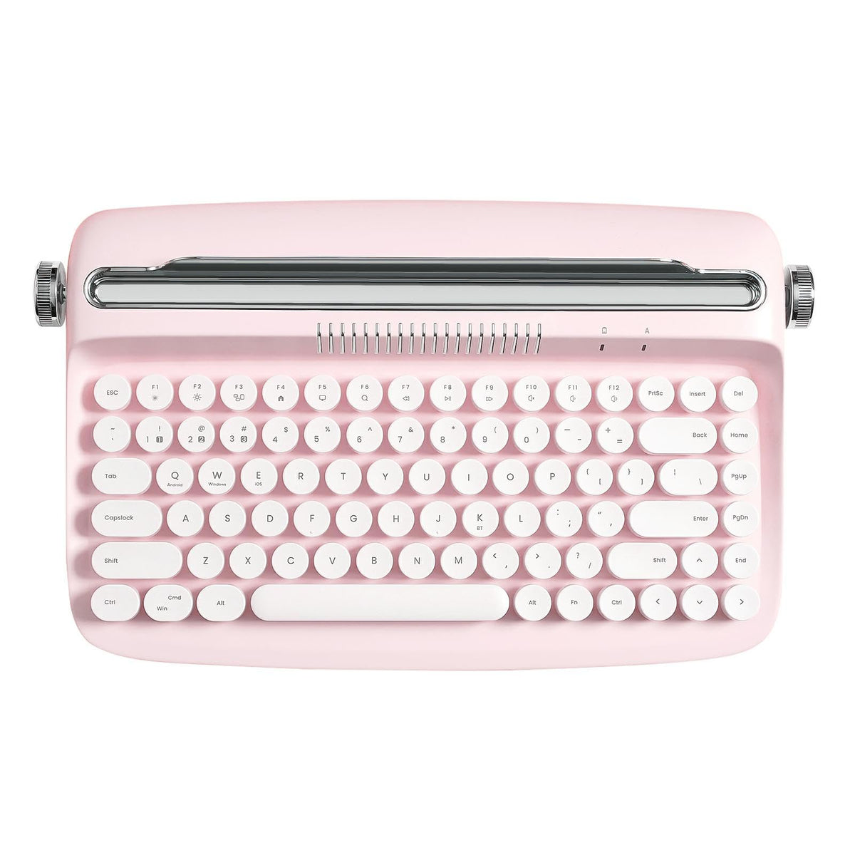 Wireless Retro Typewriter Bluetooth Keyboard Baby Pink O37915