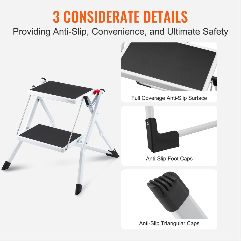 2-Step 330lbs Capacity Folding Steel Step Stool R991
