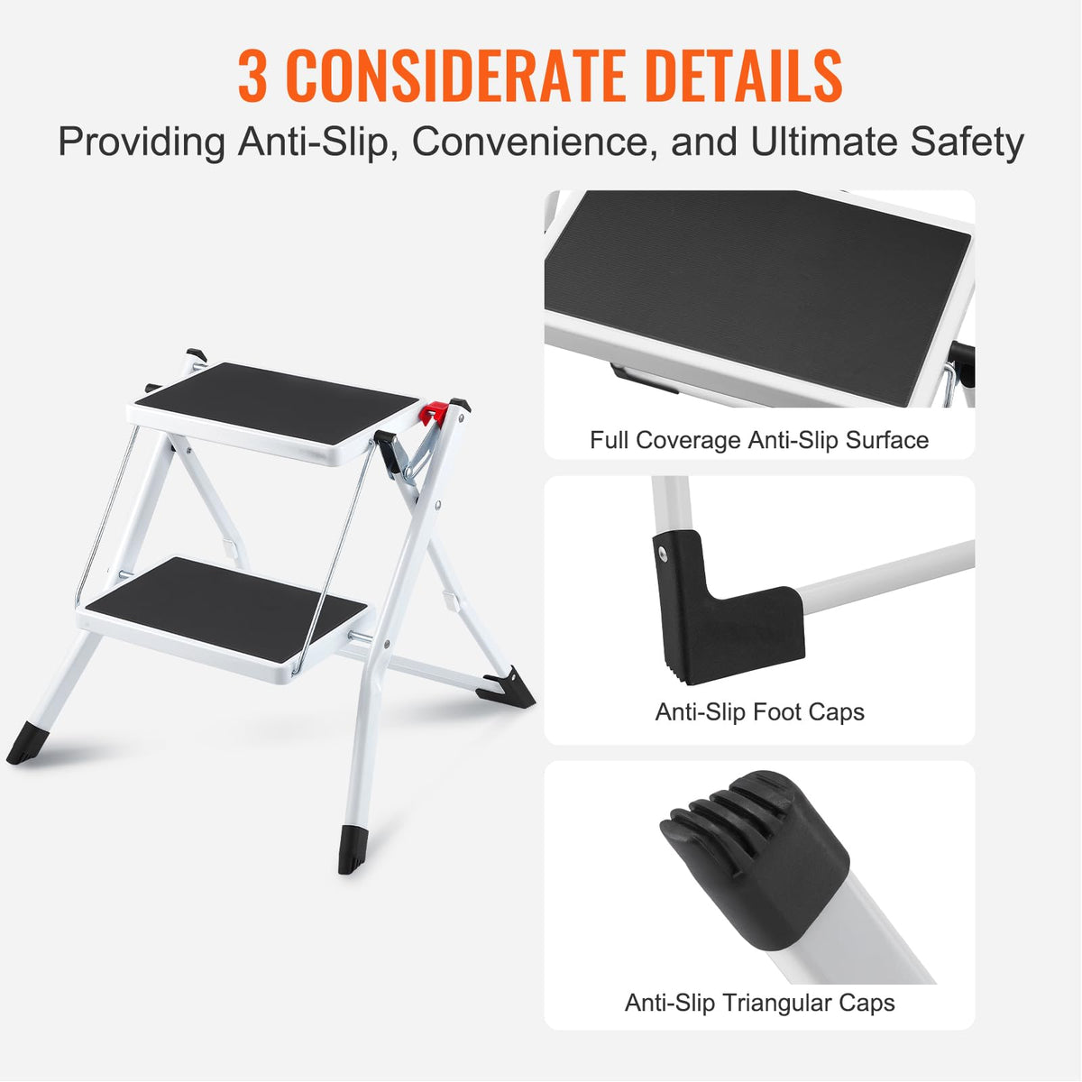 2-Step 330lbs Capacity Folding Steel Step Stool R991
