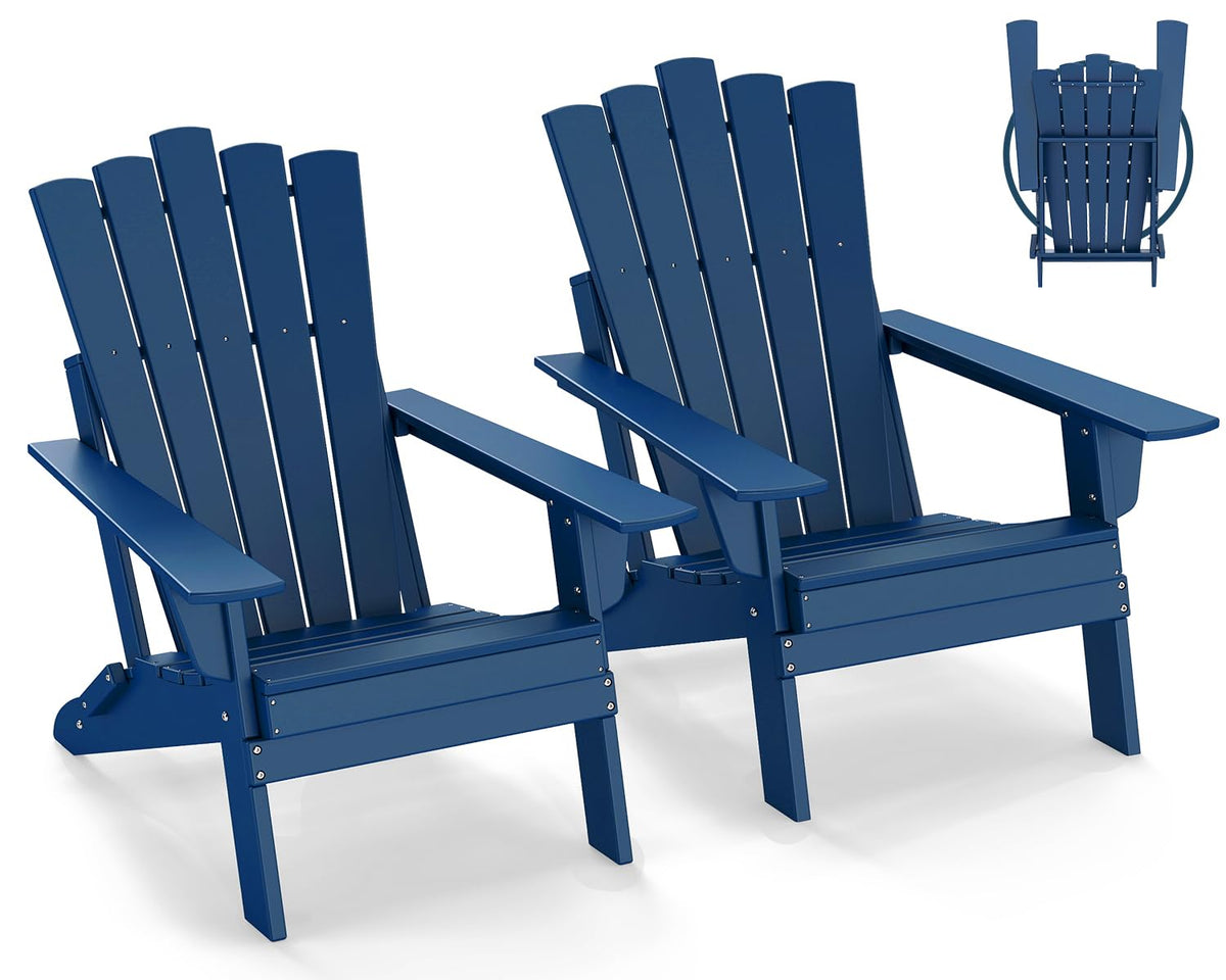 Blue Folding Adirondack Chairs Set of 2 H990