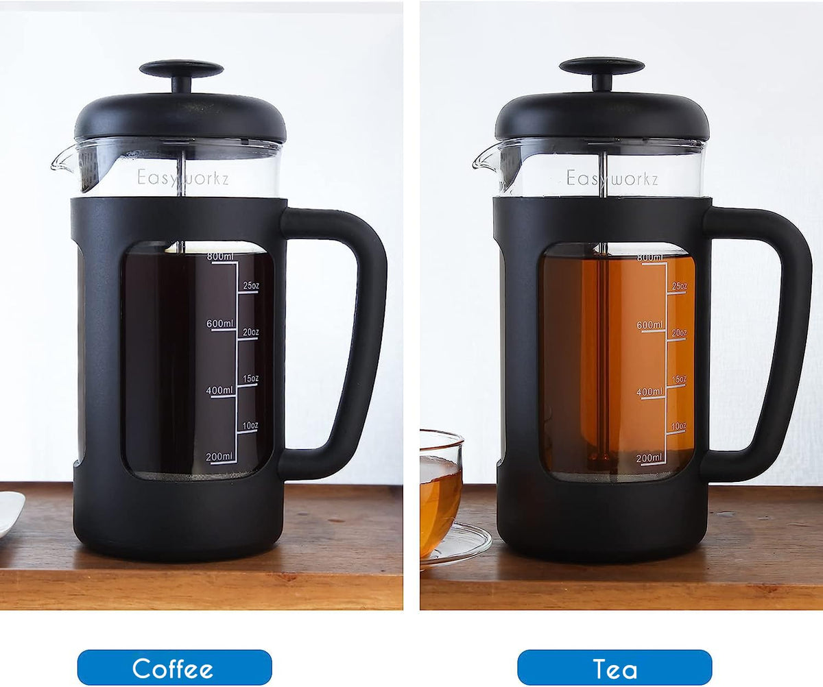 French Press 34 oz Stainless Steel Espresso Cups 5 oz Set of 2 Y7686