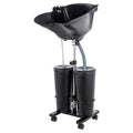 Portable Shampoo Bowl with Dual Buckets and Drain Hoses D63411