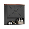 Black Wall Mounted Bathroom Cabinet with Adjustable Shelf T912