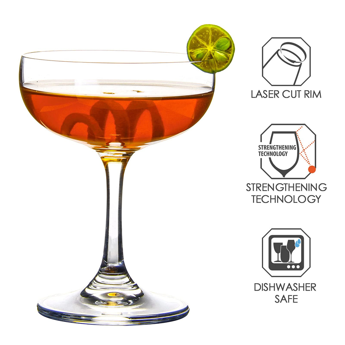 Crystal Coupe Glasses Set of 6 H9711