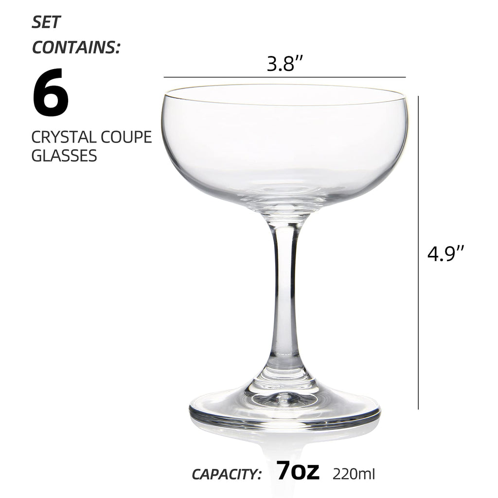 Crystal Coupe Glasses Set of 6 H9711