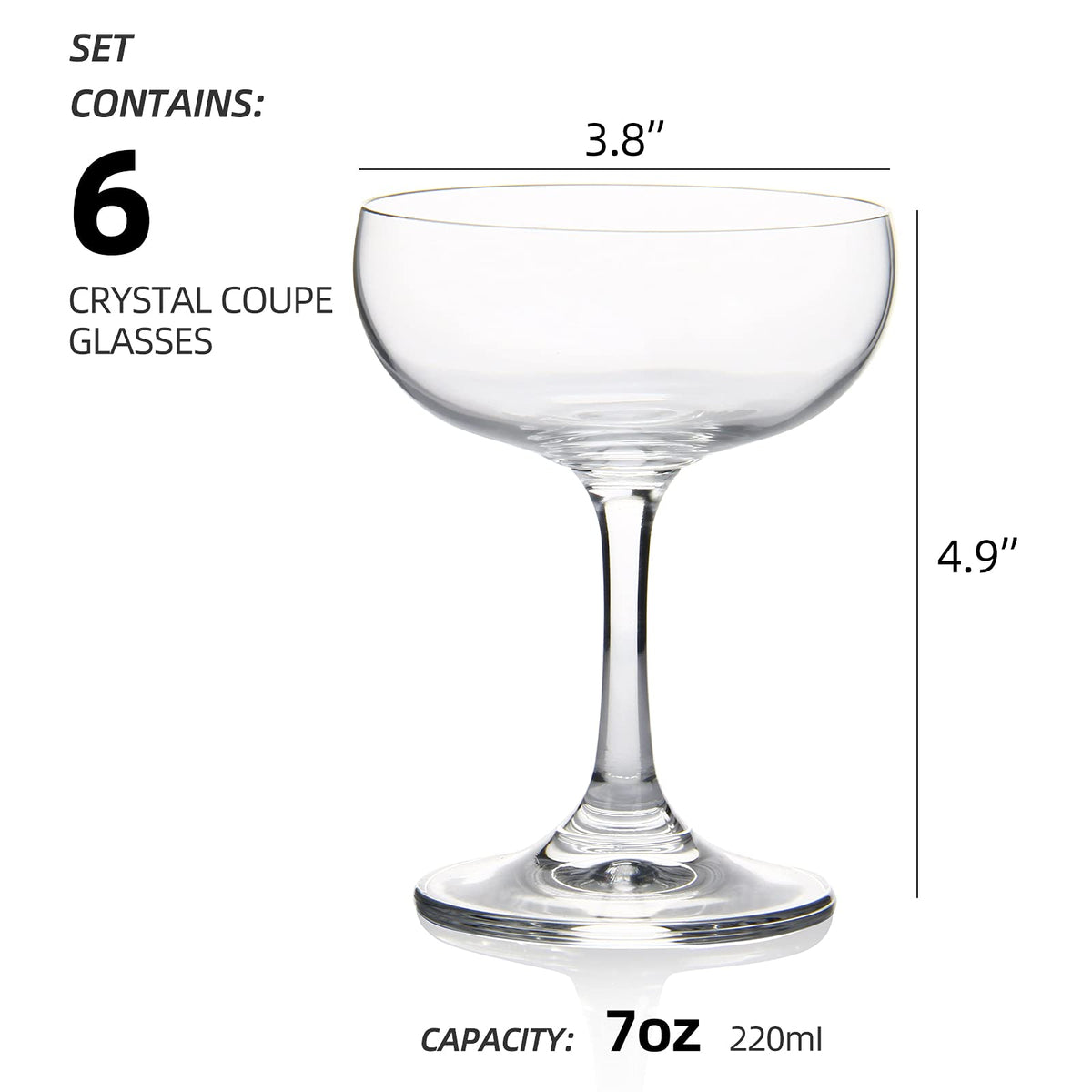 Crystal Coupe Glasses Set of 6 H9711