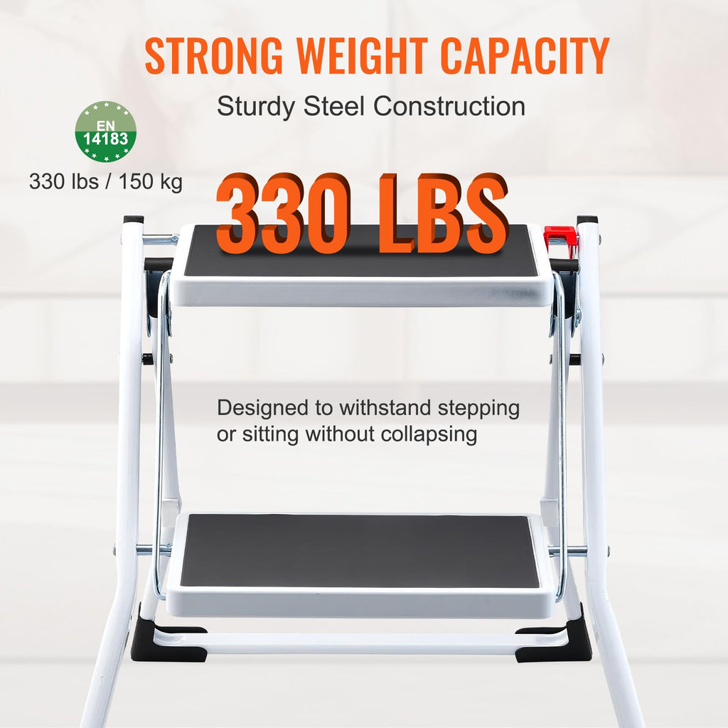2-Step 330lbs Capacity Folding Steel Step Stool R991
