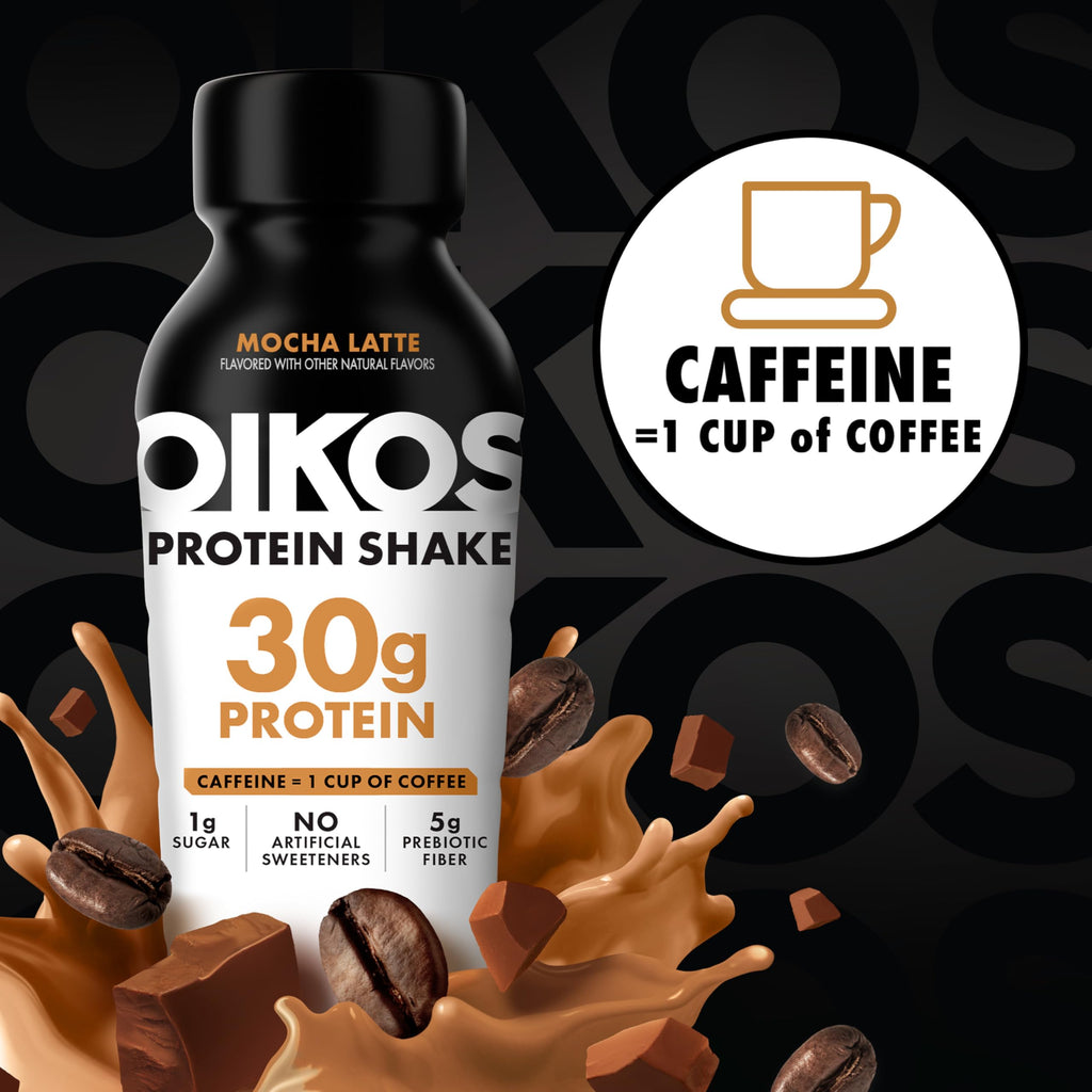 30g Protein Shake, Mocha Latte, 5g Prebiotic Fiber, 12 fl oz Bottle, 12 Count K3808