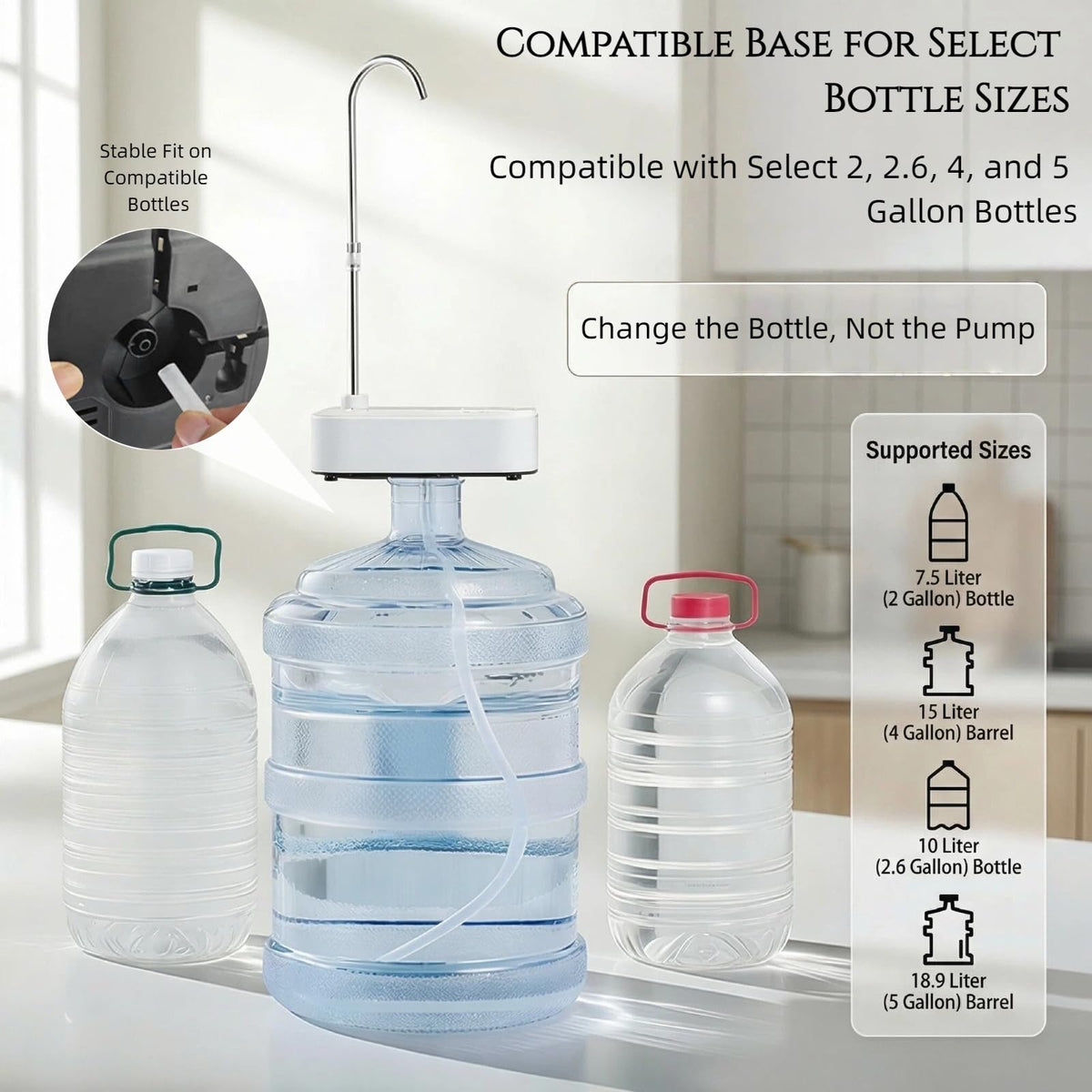 Electric Desktop Water Dispenser Pump for 5 Gallon Bottle X206