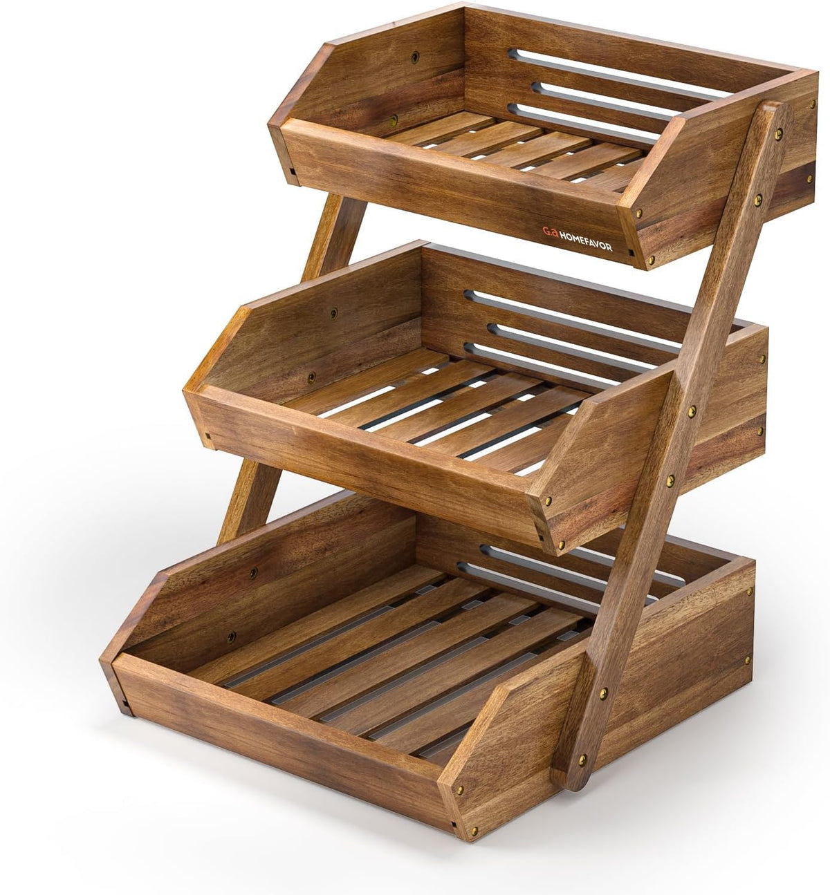 3-Tier Acacia Wood Fruit Basket X644979