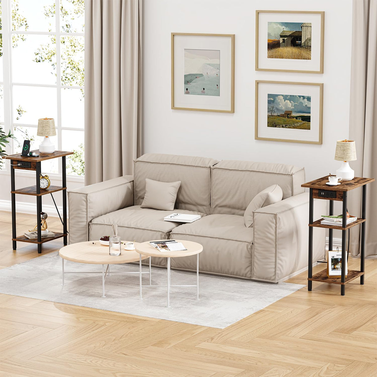 Tall End Table with Charging Station S8299