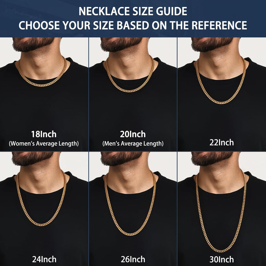 Cuban Link Chain 4mm 6mm 10mm 18K Gold Plated 316L Stainless Steel Necklace U307560