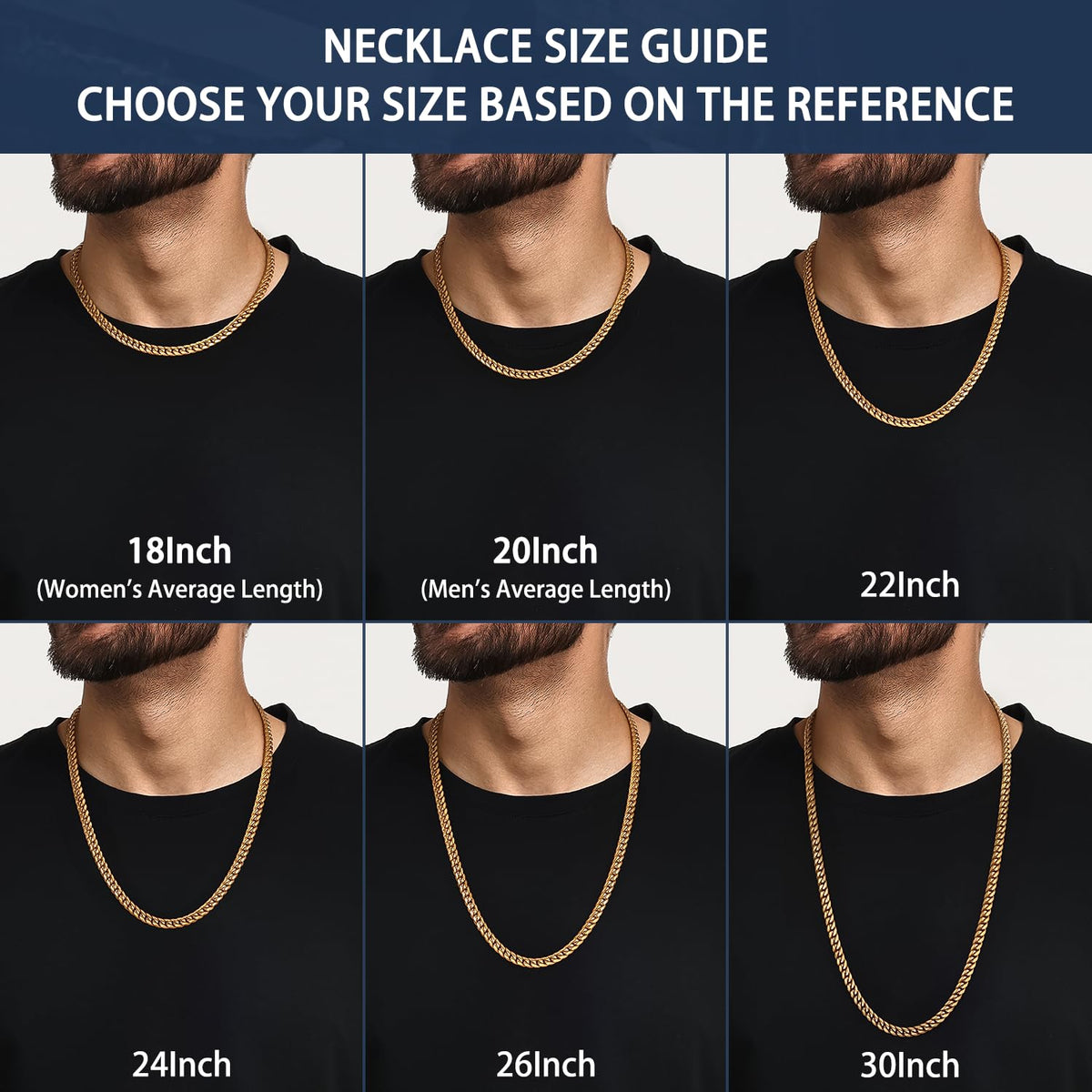Cuban Link Chain 4mm 6mm 10mm 18K Gold Plated 316L Stainless Steel Necklace U307560