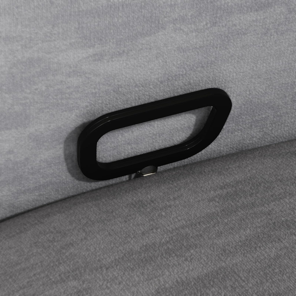 Grey Velvet Swivel Rocker Recliner Chair with USB & Type-C Charging L8987